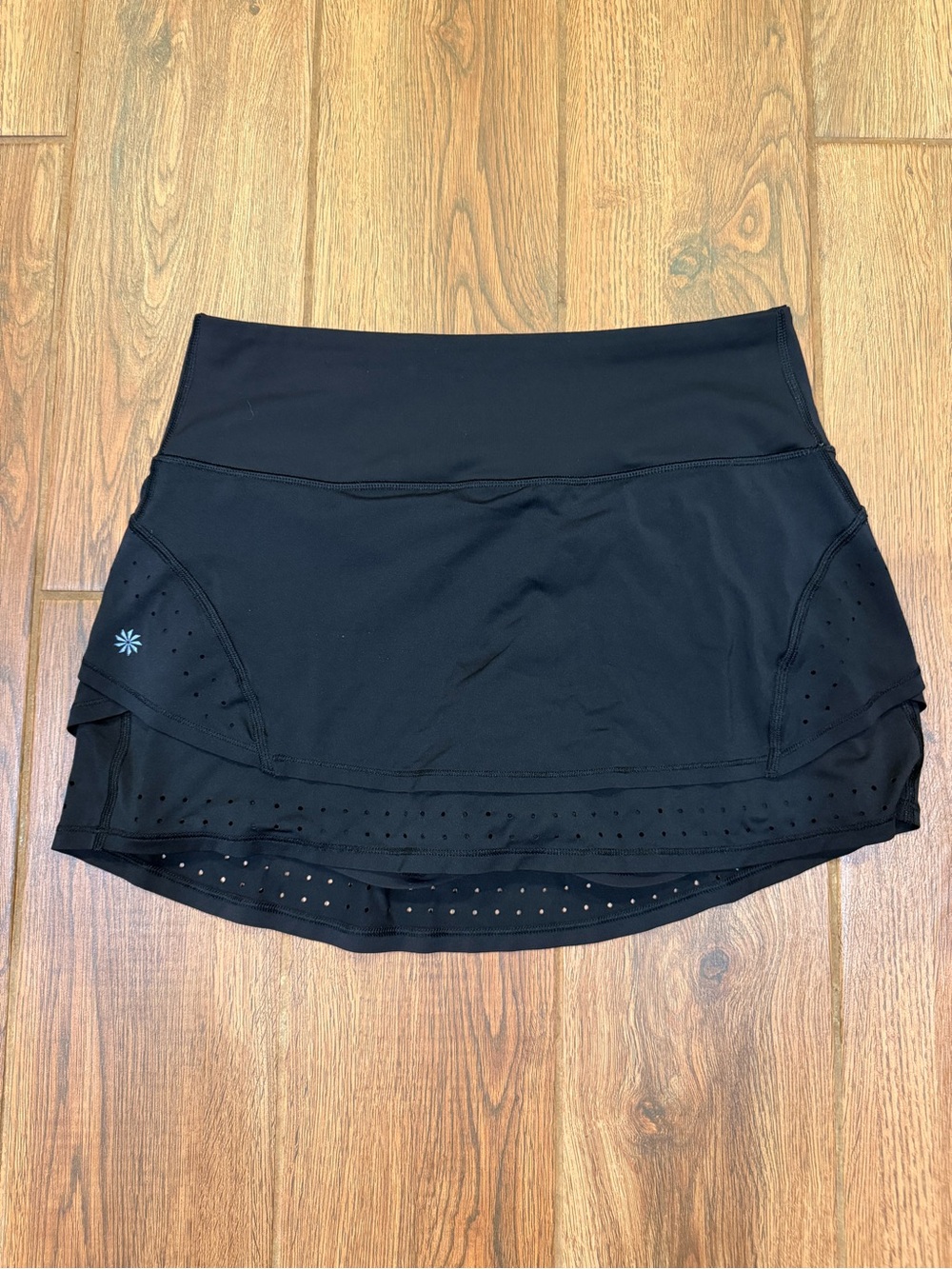 Athleta Black Pull-On Athletic Skort Pockets With Liner Size XS